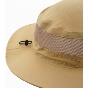 Sun Hats Men's Outdoor Mesh Boonie Sun Hat Wide Brim UV Protection Fishing Hat - Khaki - CD18D7QZ8ES $29.10