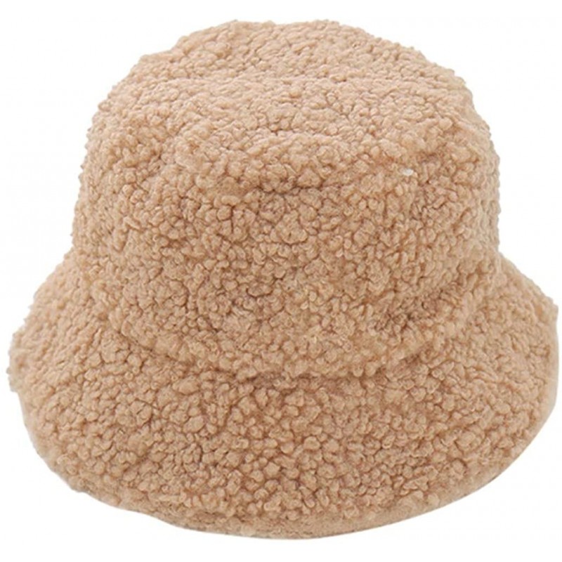 Bucket Hats Winter Bucket NRUTUP Fluffy Windproof - Khaki - CW19454UQ9O $22.64