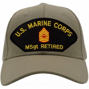 Baseball Caps USMC Master Sergeant Retired Hat/Ballcap (Black) Adjustable One Size Fits Most - Tan/Khaki - C218OG7M34T $49.66