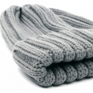 Skullies & Beanies Winter Knit Hat Kids Real Fur Pom Pom Warm Beanie Hat - Red (Real Silver Fox Fur) - C518Y2CHEKY $39.15