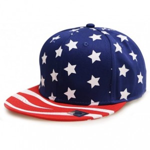 Baseball Caps American Flag USA Snapback Hats Navy/Red - C211YAGA5KZ $20.17