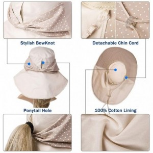 Sun Hats Womens Packable SPU 50 Summer Sun Bucket Ponytail Hat Outdoor Beach Hiking Chin Strap Floppy Safari 55-59CM - CO18SO...