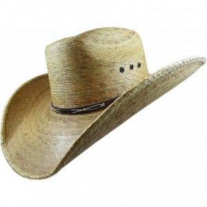 Cowboy Hats PALM LEAF COWBOY HAT- SECONDS 405 - Natural Palm - C411VWSI8XH $69.97