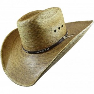 Cowboy Hats PALM LEAF COWBOY HAT- SECONDS 405 - Natural Palm - C411VWSI8XH $69.16