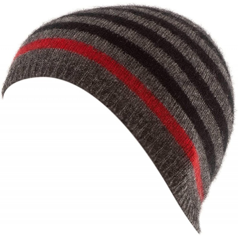 Skullies & Beanies New Zealand Wool/Brushtail Possum Blend Stripe Hat Unisex - Red Stripe - CK110X9EXSF $101.39