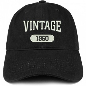 Baseball Caps Vintage 1960 Embroidered 60th Birthday Relaxed Fitting Cotton Cap - Black - CT180ZNGRO6 $34.15