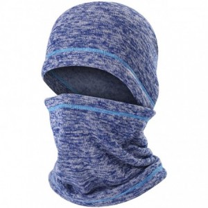 Balaclavas Balaclave Fleece Windproof Ski Mask Face Mask Tactical Hood Neck Warmer - Knitting-heather Blue - CX18LR3ESS5 $21.54