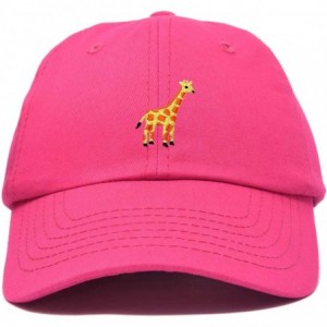 Baseball Caps Giraffe Baseball Cap Soft Cotton Dad Hat Custom Embroidered - Hot Pink - C418RD5EUED $24.17