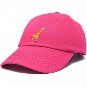Baseball Caps Giraffe Baseball Cap Soft Cotton Dad Hat Custom Embroidered - Hot Pink - C418RD5EUED $22.64
