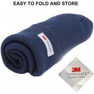 Skullies & Beanies Thinsulate Thermal Lining -5℉ Winter Hat Wool Acrylic Knit Gloves Caps Set - Cyan Hat - CB18ZC2688O $39.83