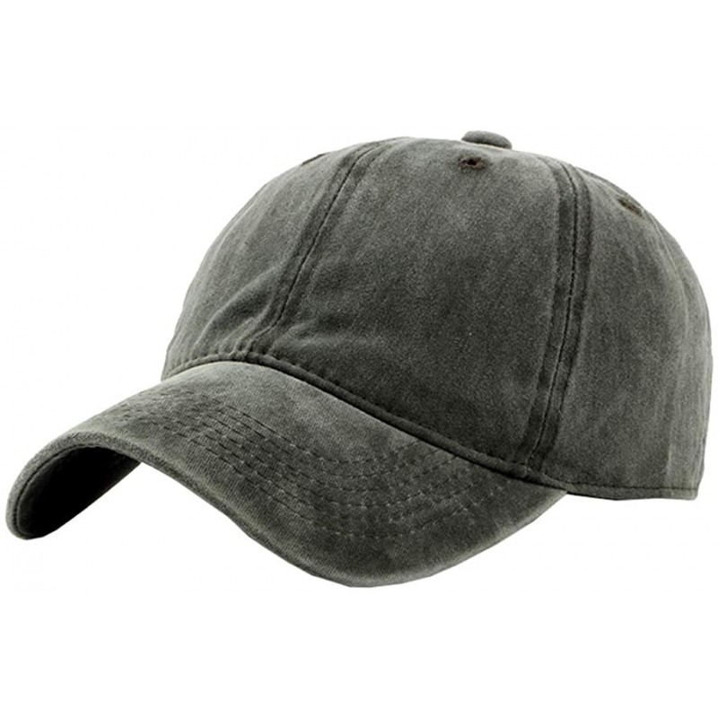 Baseball Caps Unstructured-Black Baseaball-Cap Plain-Solid Cotton Baseball Hats for Men - Army_green - CC18OZYXROM $18.76