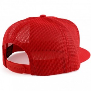 Baseball Caps Flexfit Oversize XXL Structured Blank 5 Panel Flatbill Snapback Mesh Cap - Red - CK192UNUXHT $33.81