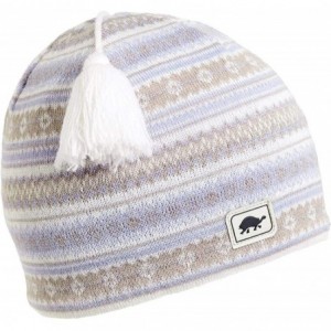 Skullies & Beanies Lift Line Merino Wool Nordic Style Knit Beanie- Fleece Lined Wool Hat - Pale Morning - CE18XSEXQUS $66.59