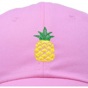 Baseball Caps Pineapple Hat Unstructured Cotton Baseball Cap - Light Pink - CA180T48Y2Q $19.22
