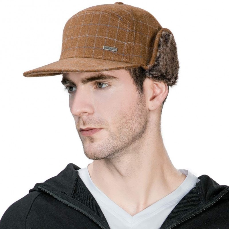 Baseball Caps Wool/Cotton/Denim Baseball Cap Men Hunting Dad Hats Sports Earflap Unisex - 99712_khaki - CD18IRMMES9 $31.05
