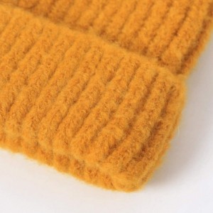 Skullies & Beanies Unisex Thick Warm Beanie - Knit Winter Hat - Cadmium Yellow - CH18UKSHQAH $21.41