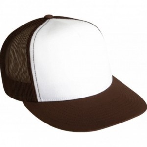 Baseball Caps Adjustable Snapback Classic Trucker Hat 6006 - Brown/White/Brown - CT11G6M7ZCJ $24.39
