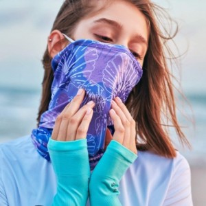 Balaclavas Funny Face Masks for Men and Women Outdoor Headscarf Riding Scarf Wrap Neck Warmer UV Cut Bandana - Light Purple -...