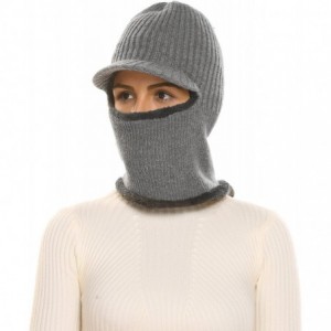 Skullies & Beanies Unisex Neck Warmer Ski Face Mask Winter Hat Visor Balaclava Beanie - Gray - CH186I9YUZY $37.05
