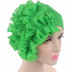 Bomber Hats Womens Wrap Cap Flower Chemo Hat Beanie Scarf Turban Headband - Green - CB18IO3KKW3 $15.67