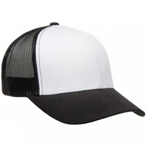 Baseball Caps Trucker Cap - Black/ White/ Black - CA188ZD4A33 $19.14
