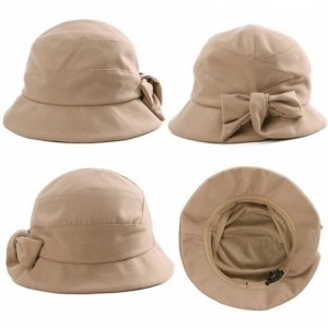 Bucket Hats Ladies Wool Cloche Hats Winter Bucket Hat 1920s Vintage Derby Hat Foldable - 89084_camel - CF187CDU2NY $34.32