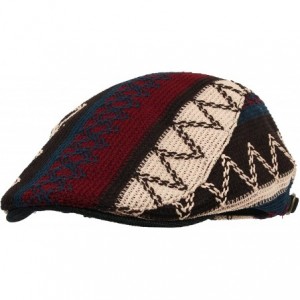Newsboy Caps Aztec Tribal Pattern Knitted Newsboy Hat Flat Cap LD3030 - Black - CH11USAOGEJ $49.72