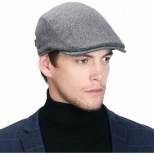 Newsboy Caps 2019 New Mens Winter Wool Newsboy Cap Adjustable Cold Weather Flat Cap Soft Lined - 00101_gray - CH18Z8W9Z8T $33.90
