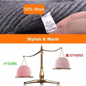 Skullies & Beanies 50% Wool Short Knit Fisherman Beanie for Men Women Winter Cuffed Hats - 1grey - CS18AACMNY6 $20.10