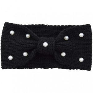 Cold Weather Headbands Knitted Headband Accessories Knitting Hairband - Black - CL18AH43C2N $15.62