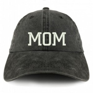 Baseball Caps Mom Embroidered Pigment Dyed Unstructured Cap - Black - CC18D4NS3Z9 $33.21