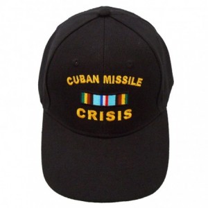 Baseball Caps Cuban Missile Crisis Ribbon Cap Black - CH18EDDSIGC $32.64