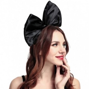 Headbands Women Huge Bow Headband Cute Bowknot Hair Hoop for Halloween Cosplay - Black - CG186TZN3NH $19.34