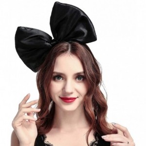 Headbands Women Huge Bow Headband Cute Bowknot Hair Hoop for Halloween Cosplay - Black - CG186TZN3NH $19.34