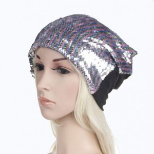 Berets Fashion Women Wraps Sequins Knit Crochet Ski Hat Braided Turban Headdress Cap - Pink - C518I8N0TZE $16.86