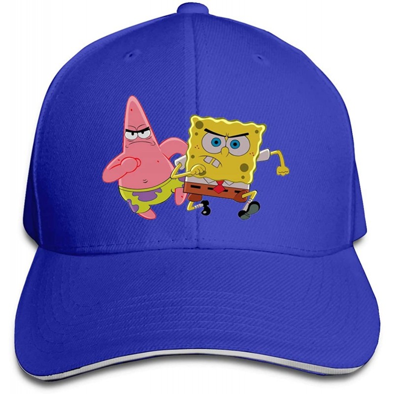 Baseball Caps Men's Angry Spongebob Cotton Snapback Caps Dry and Crisp Cool TravelMid Crown Curved Bill Tennis Caps - Blue - ...
