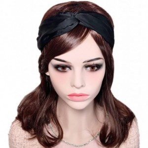 Headbands 6 Pack Women Girls Silk Satin Headbands Solid Color Elastic Hairband Twisted Turban - CA18734OYY6 $22.19