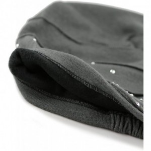 Skullies & Beanies Women's Handmade Warm Baggy Fleece Lined Slouch Beanie Hat - 2. Ribbon2 - Grey - C218ZN4EEMT $25.60