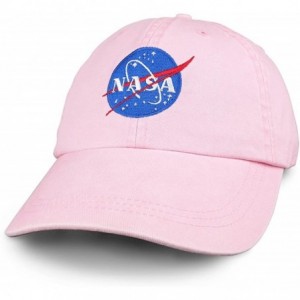 Baseball Caps NASA Insignia Embroidered 100% Cotton Washed Cap - Pink - CQ12CDZVRXF $38.15