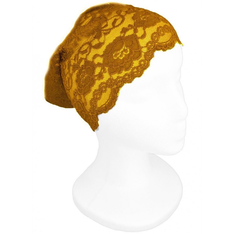 Headbands Women's Lace Under Hijab Headband Gold - Gold - CN123ECUXZJ $19.07