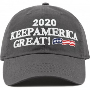 Baseball Caps Trump 2020 President Keep America Great Flag Cotton 3D Cap - Unstructured-charcoal - CF18GZMA2NU $21.26
