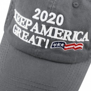 Baseball Caps Trump 2020 President Keep America Great Flag Cotton 3D Cap - Unstructured-charcoal - CF18GZMA2NU $19.22