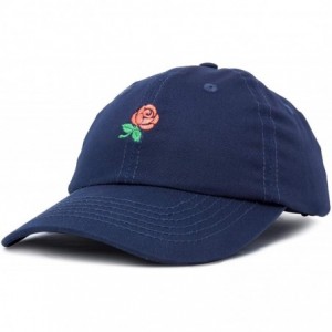 Baseball Caps Women's Rose Baseball Cap Flower Hat - Navy Blue - C718OSK6REL $22.87