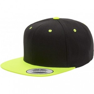 Baseball Caps Custom Hat. 6089 Snapback. Embroidered. Place Your Own Text - Neon Green/Black - CC188ZD44ZA $49.09
