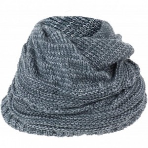 Skullies & Beanies 2 in 1 Winter Multi Knit Ponytail Slouchy Beanie Neck Warmer - Charcoal Grey - C618LSKIQHL $35.48