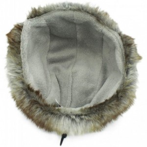 Bomber Hats Oudoor Unisex Faux Fur Lined Trapper Hat Warm Windproof Winter Russian Hats - Light Brown+brown Fur - C218AO0U7X3...