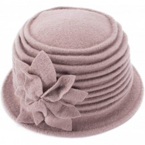 Berets Womens 1920s Look 100% Wool Beret Beanie Cloche Bucket Winter Hat A543 - Dark Khaki - C21936S58HW $22.90