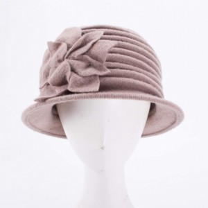 Berets Womens 1920s Look 100% Wool Beret Beanie Cloche Bucket Winter Hat A543 - Dark Khaki - C21936S58HW $22.90