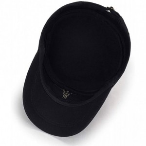 Baseball Caps Fashion Solid Color Unisex Adjustable Strap Cadet Cap Embroidered - 2-black - CE18W43Z6K8 $23.79