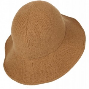 Bucket Hats Wool Winter Floppy Wide Brim Womens Bowler Fodora Hat DWB1103 - Brown - CS18KH6DEK3 $52.39